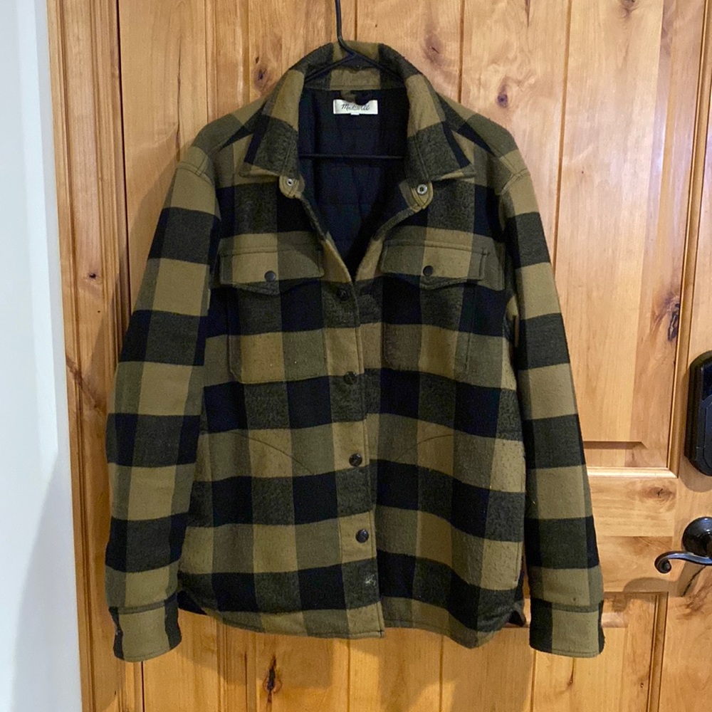 Madewell flannel coat size medium